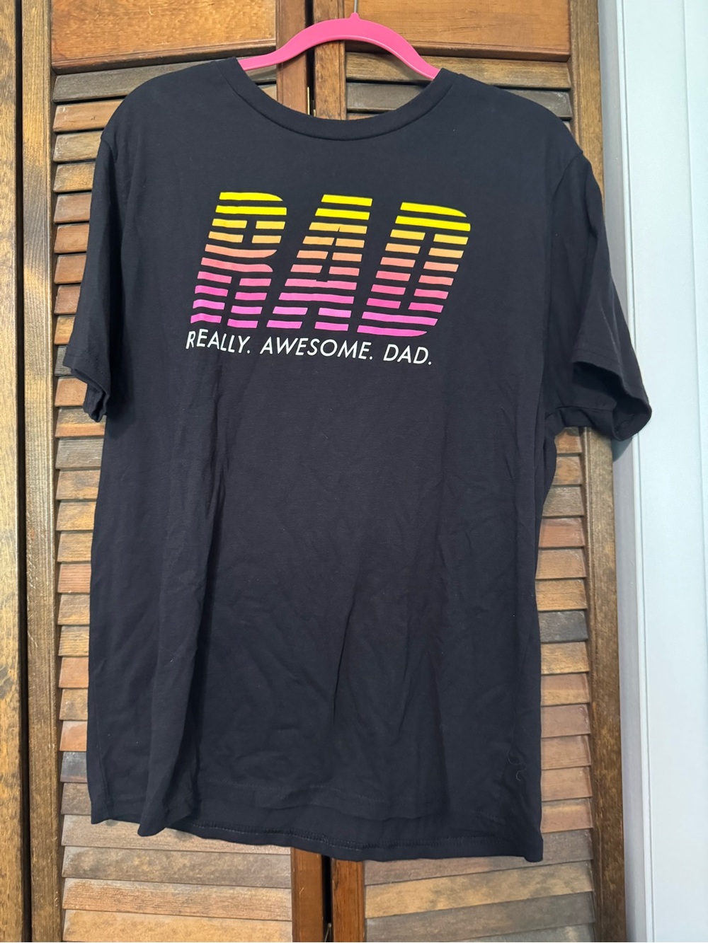 Really Awesome Dad Graphic Tee - Black with Yellow & Pink Gradient Father’s Day